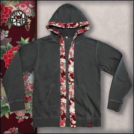 Hana on Charcoal Mid-Weight Happi Hoodie (Instock)