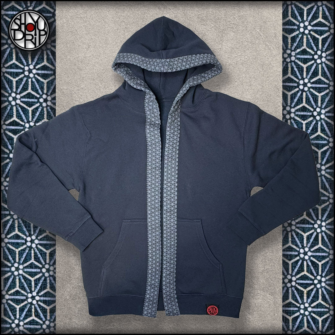 Indigo Star on Slate Blue Happi Hoodie