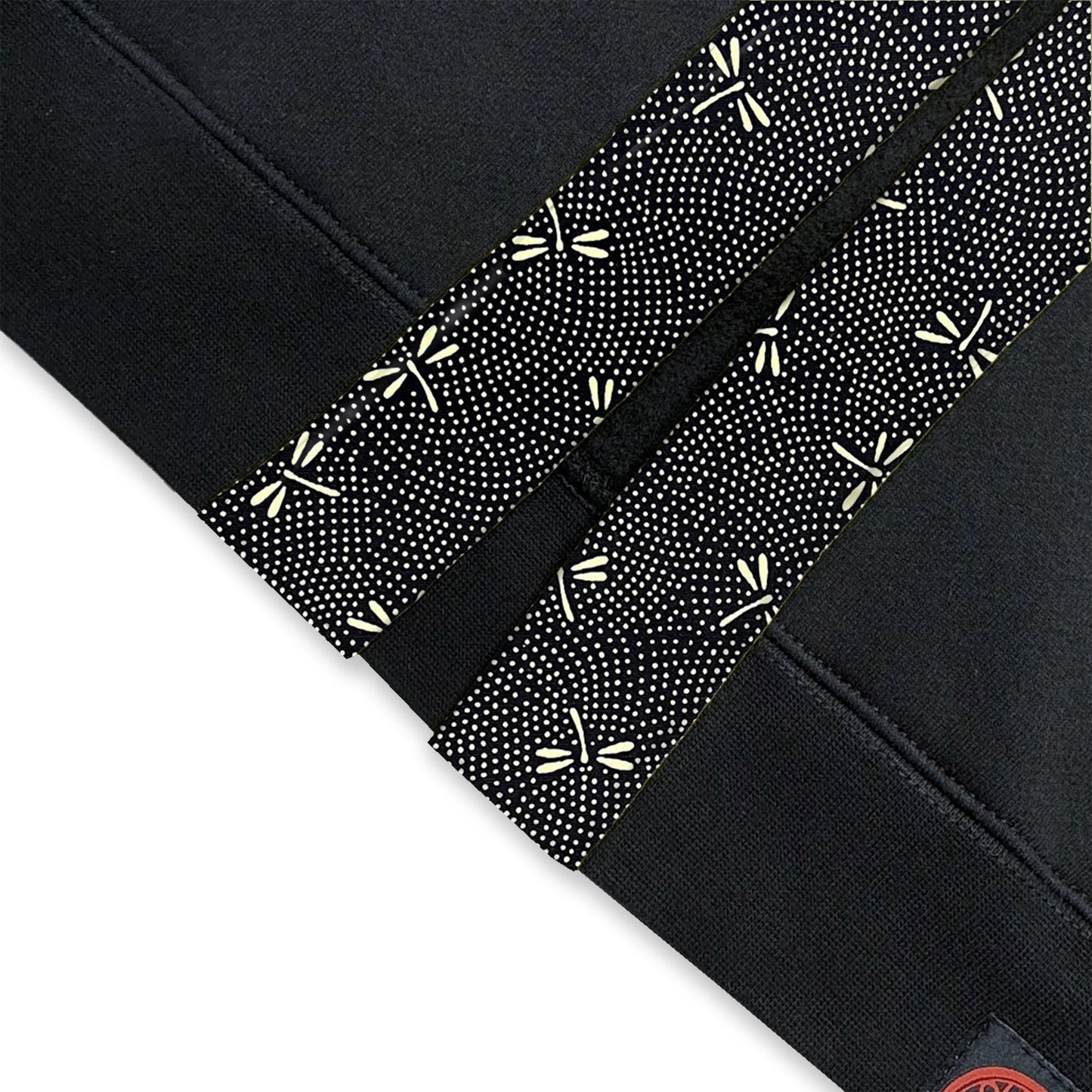 Ivory Dragonfly on Black Happi Hoodie