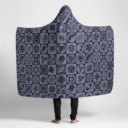 Kamon Monogram Large Plush Hooded Blanket 60x80