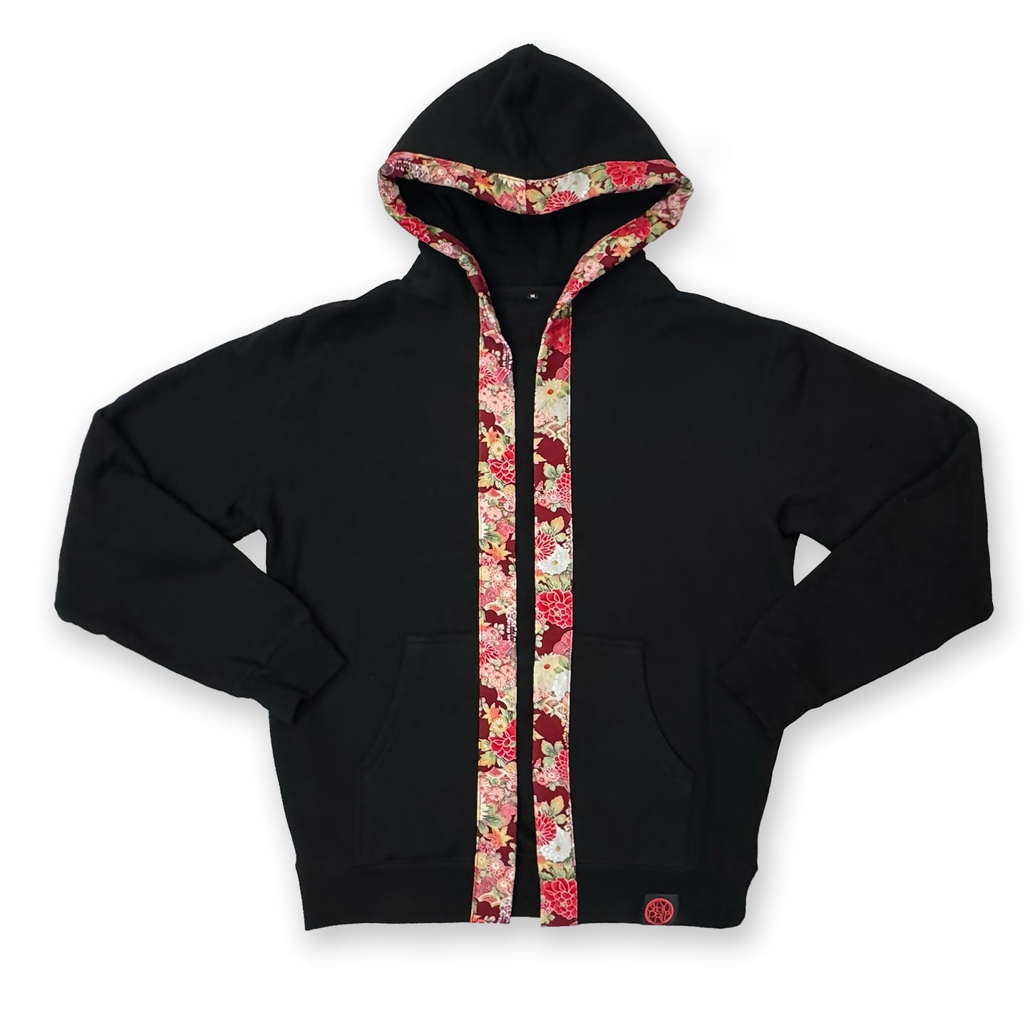 Hana Silver and Red on Black Happi Hoodie