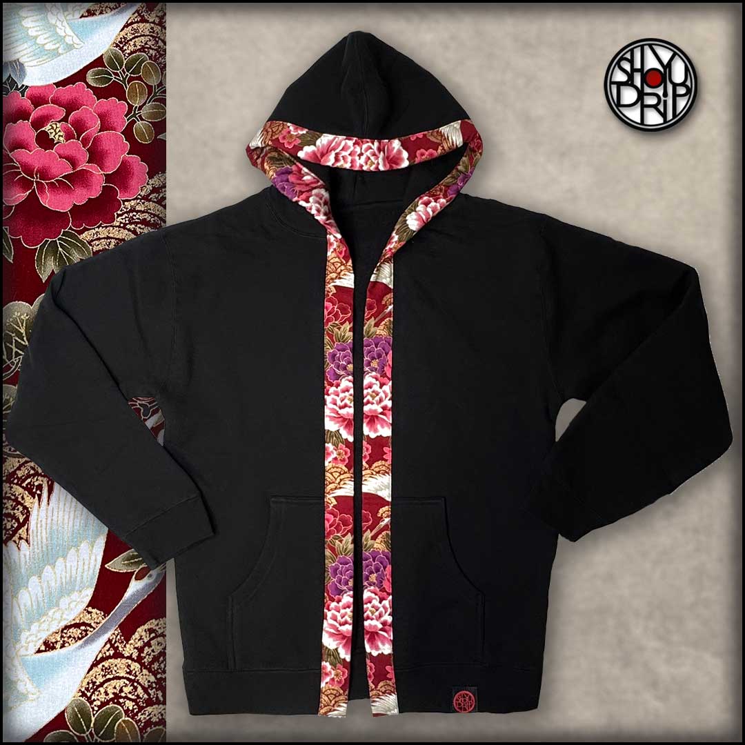 Peonies and Cranes Happi Hoodie