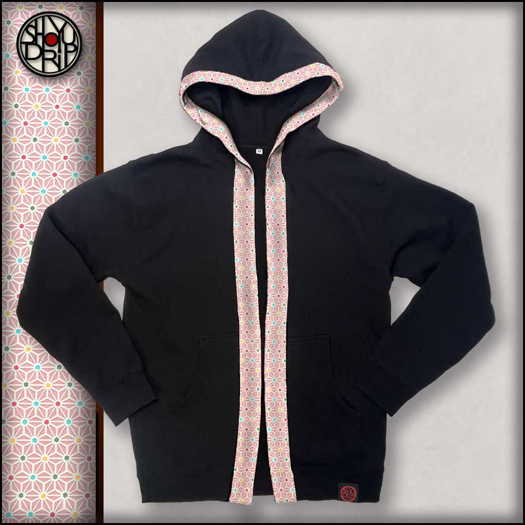 Pink Asanoha Star Happi Hoodie