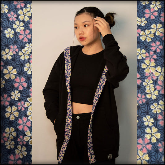 Pink and Blue Sakura Happi Hoodie