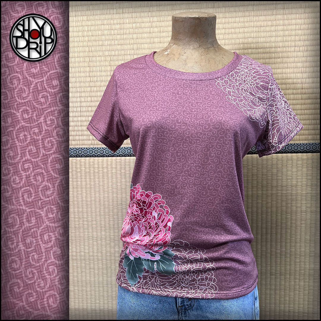 Pink Kiku Womens Scoop Neck T-Shirt