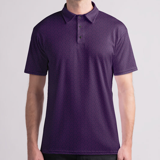 Purple Interlock Mens Polo Shirt