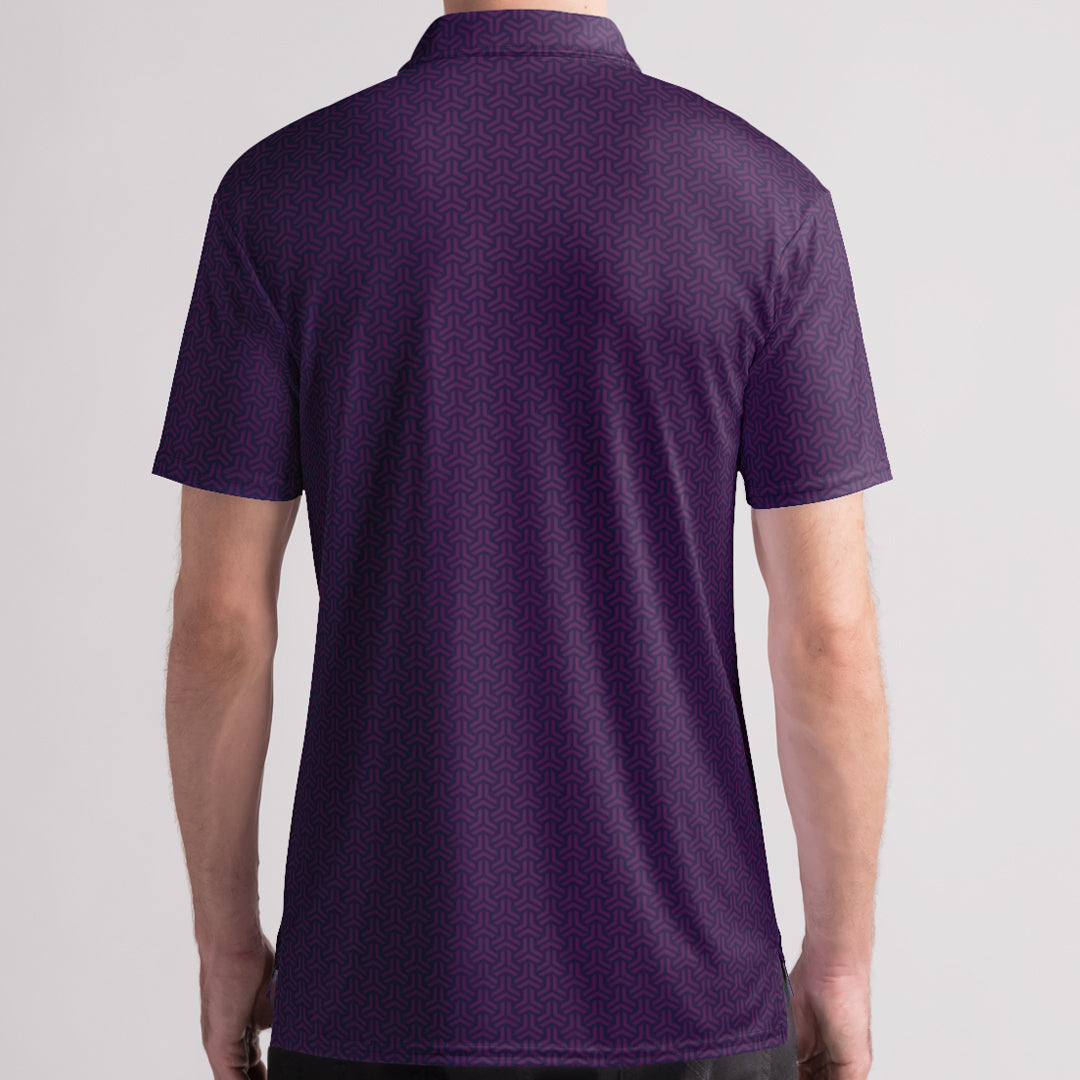 Purple Interlock Mens Polo Shirt