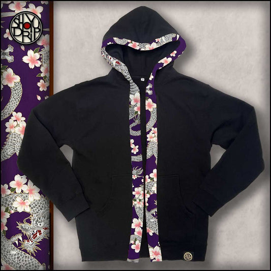 Purple Sakura Dragon Happi Hoodie