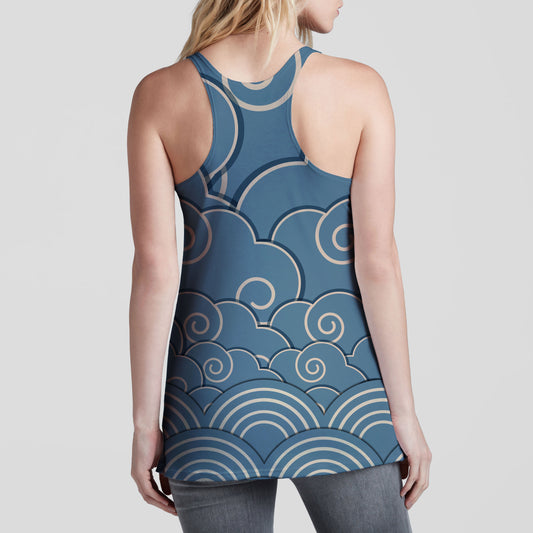 Blue Cloud Racerback Tank Top