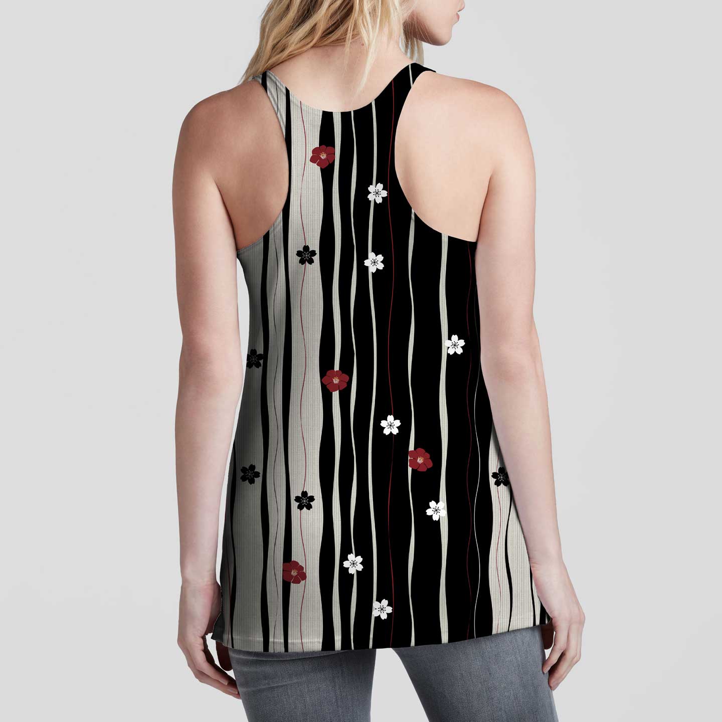 Sakura Stripes Racerback Tank Top