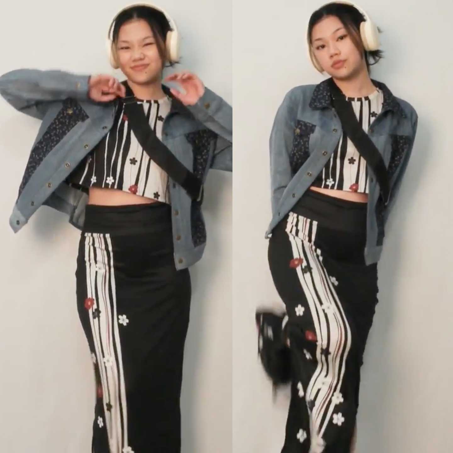 Sakura Stripes Maxi Skirt