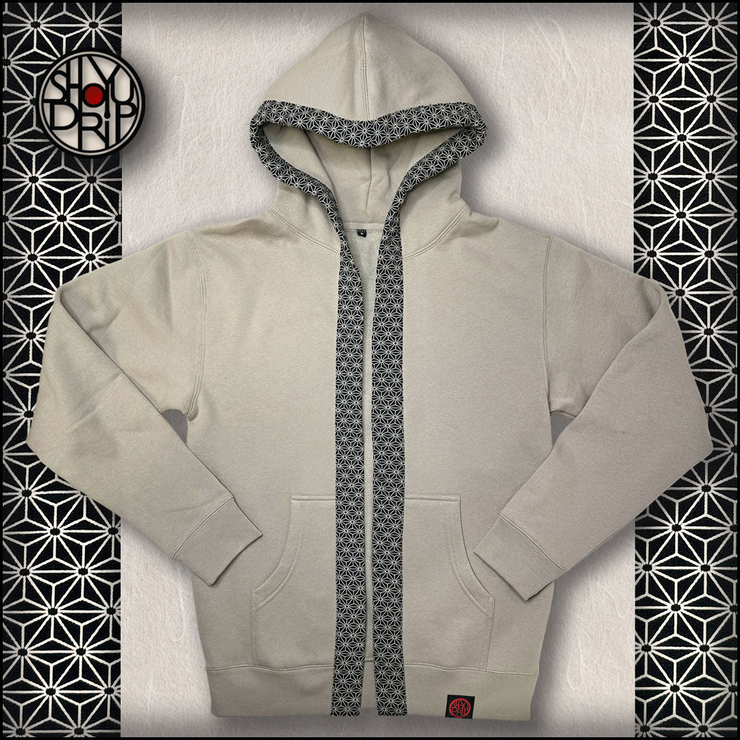 Asanoha Star on Urban Grey Happi Hoodie (Instock)