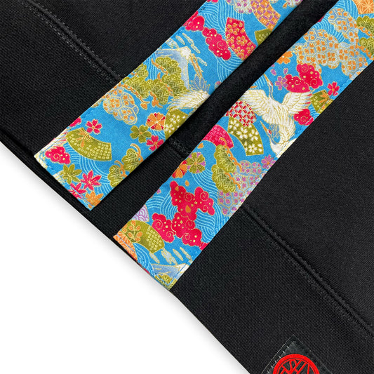 Cranes, Clouds on Turquoise Happi Hoodie