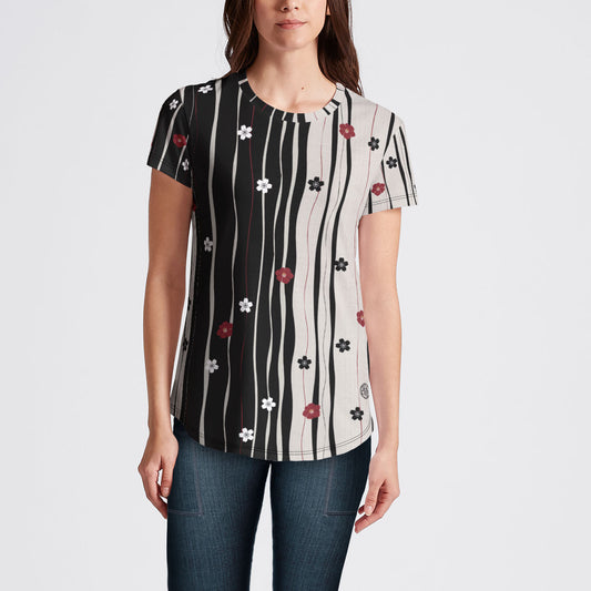 Sakura Stripes Womens T-shirt