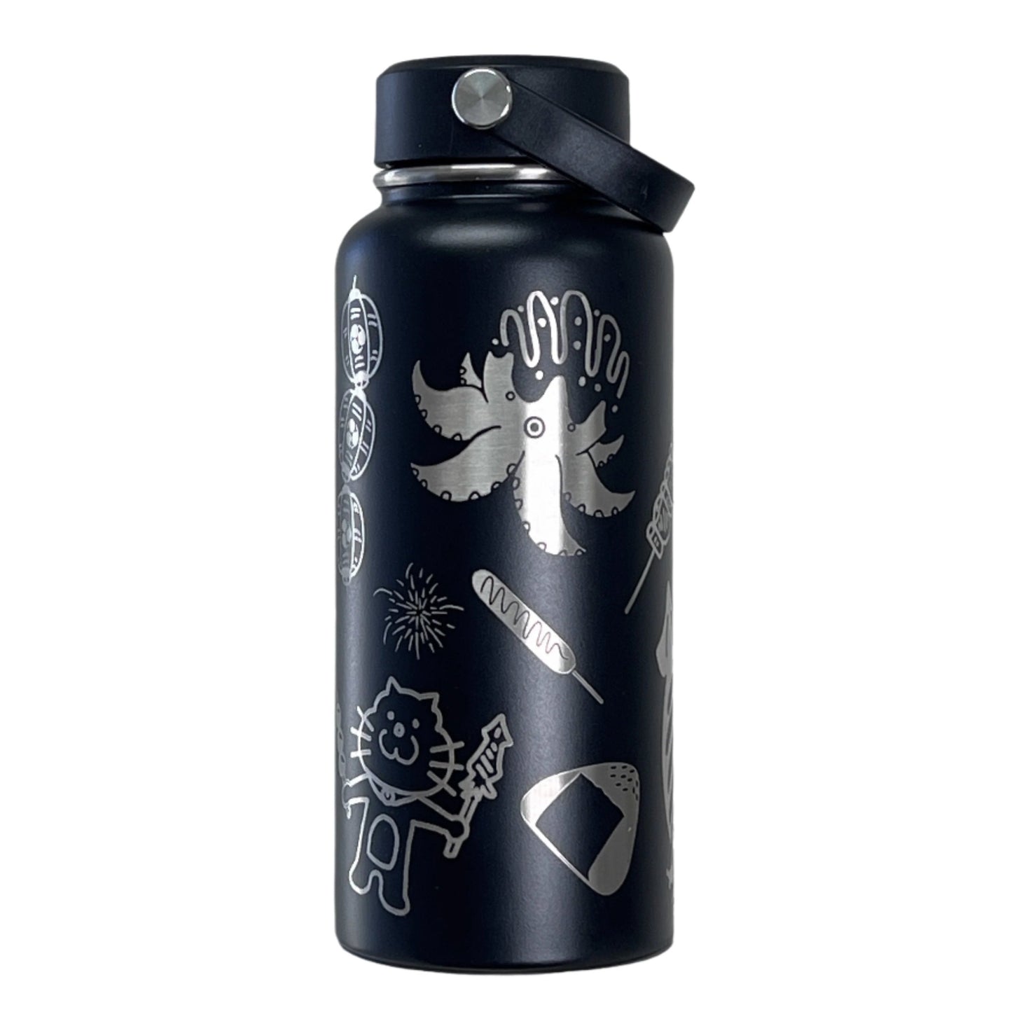 Matsuri Black 32oz Wide Mouth Water Bottle