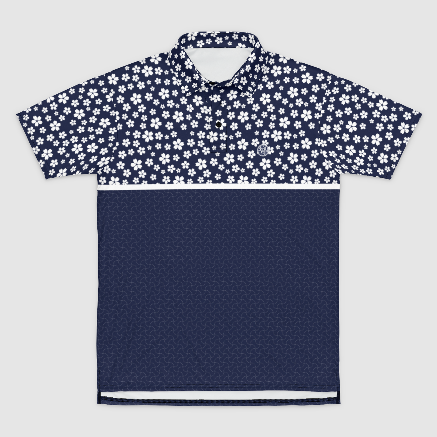 Blue Sakura Mens Polo Shirt