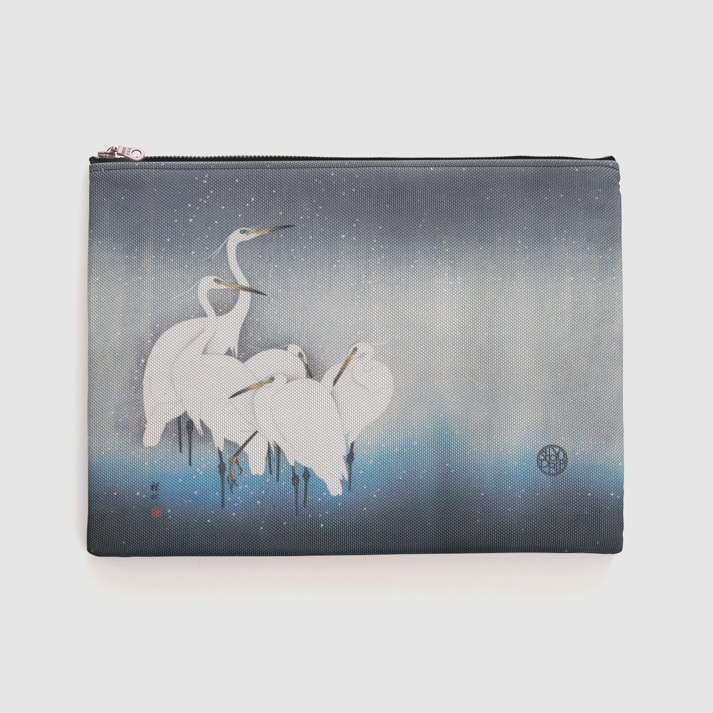 Egrets in Snow Zipper Pouch