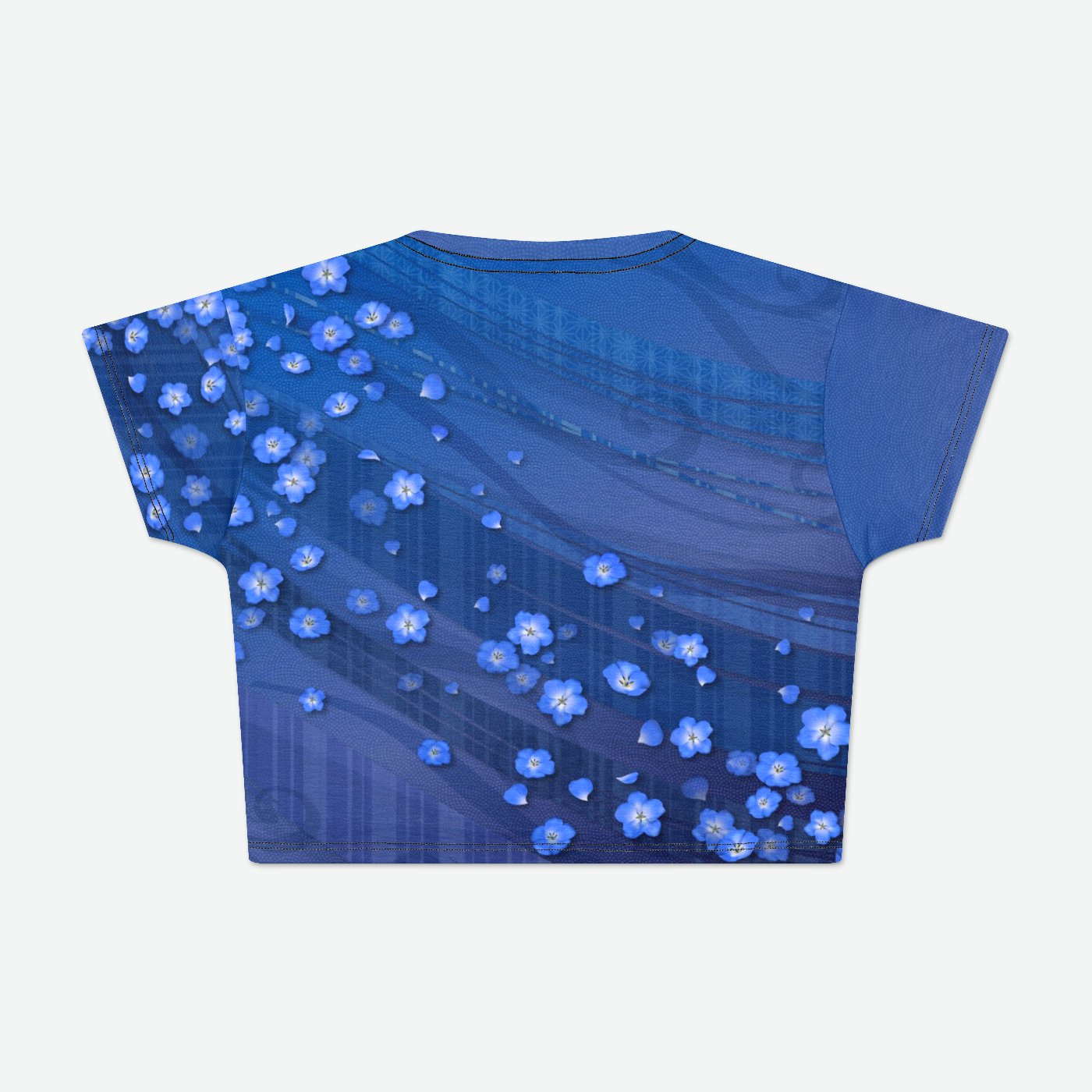 Blue Kaze & Flowers Crop Tee