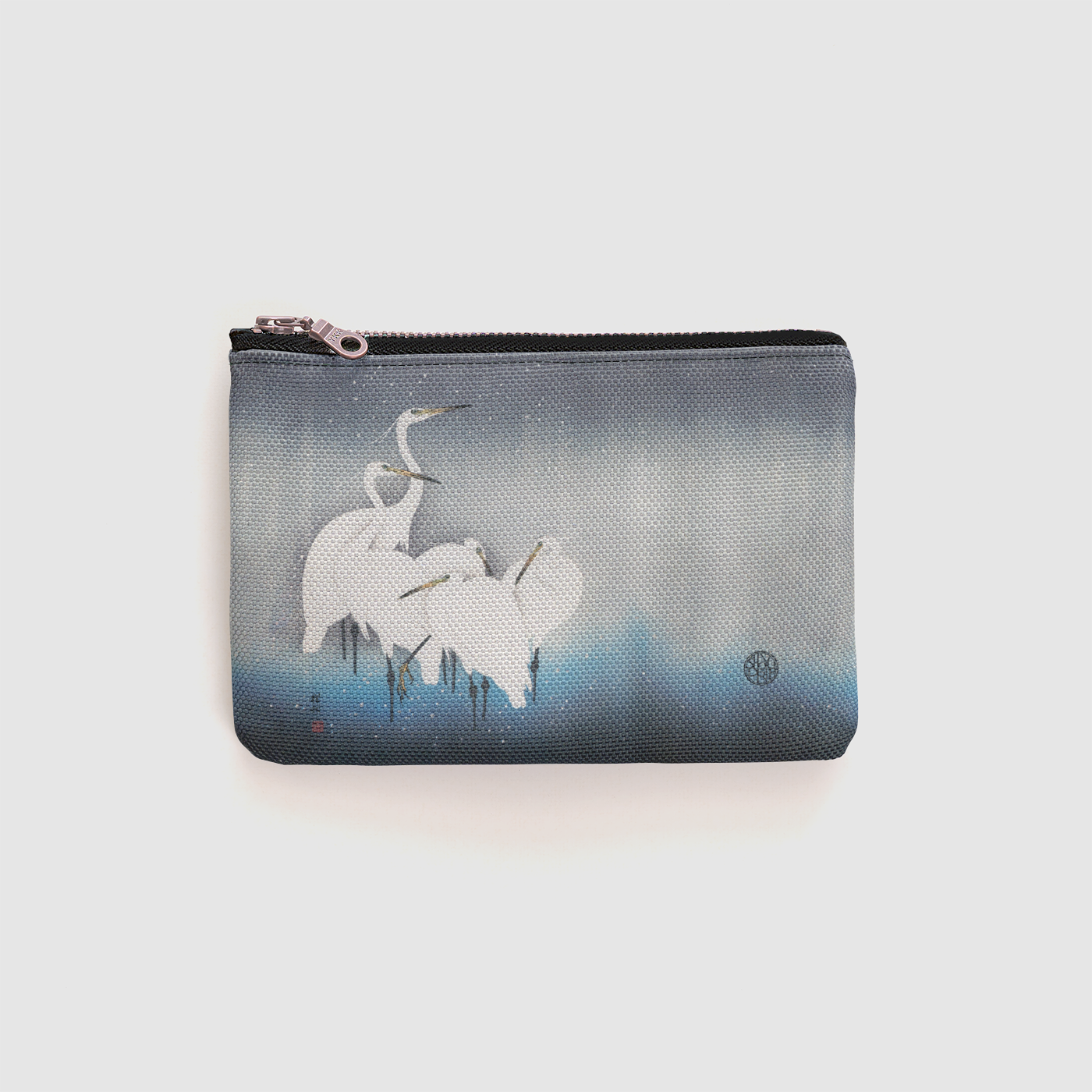 Egrets in Snow Zipper Pouch