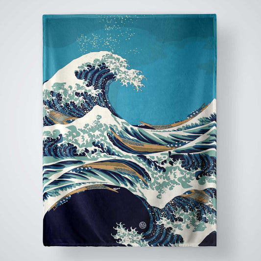 Great Wave Large Plush Throw Blanket