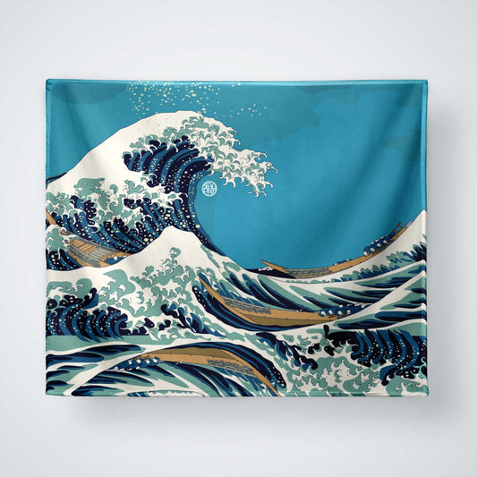 Great Wave Plush Throw Blanket