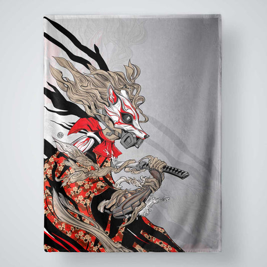 Kitsune Large Plush Throw Blanket