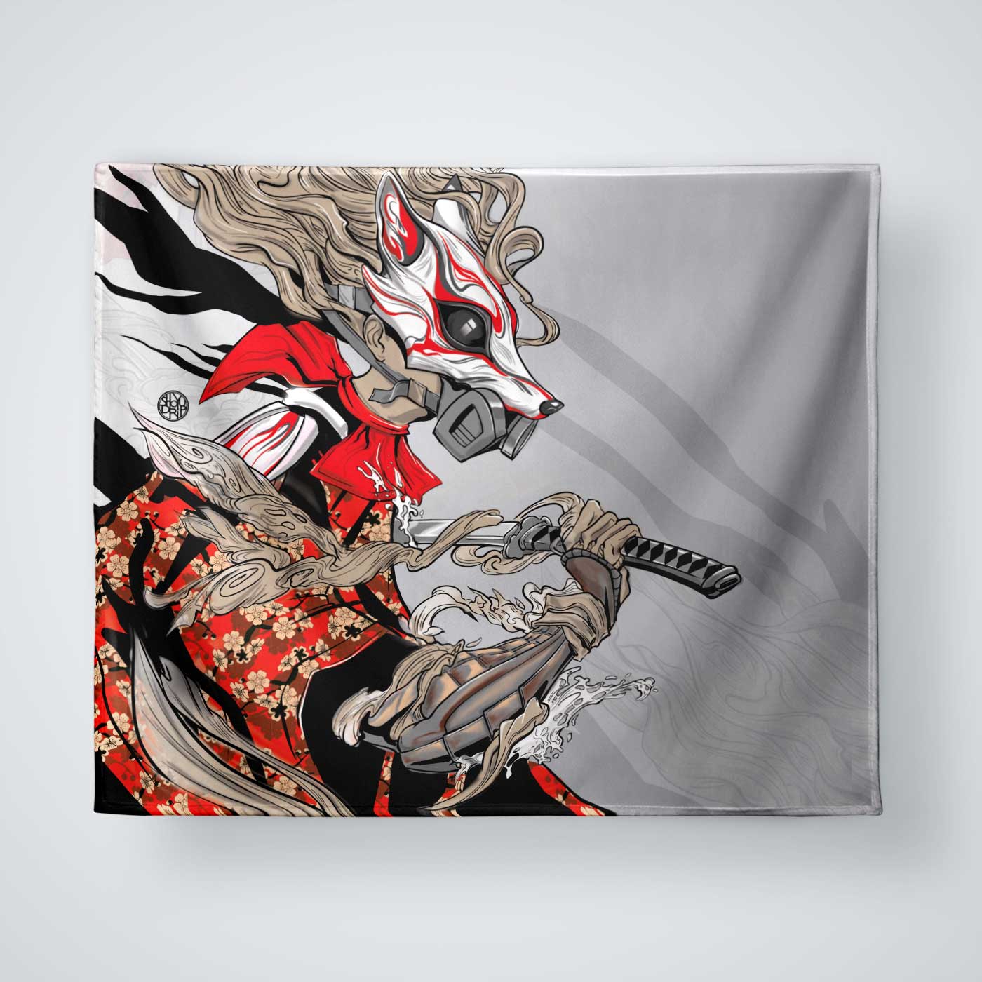 Kitsune Plush Throw Blanket