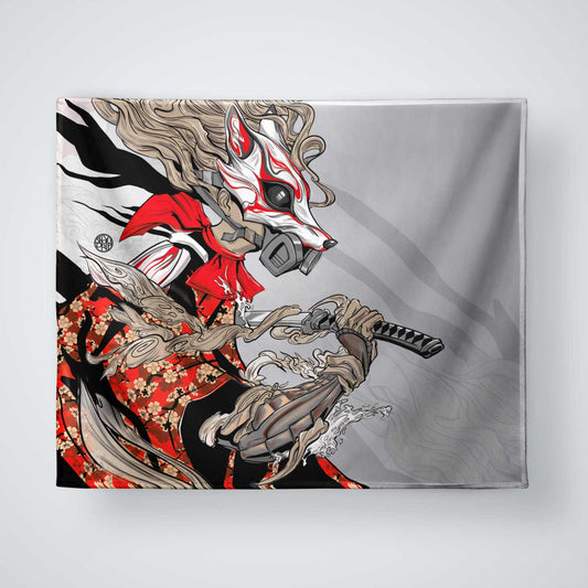 Kitsune Plush Throw Blanket