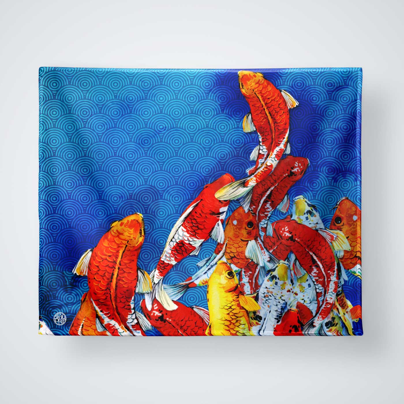 Koi Watercolor Plush Throw Blanket