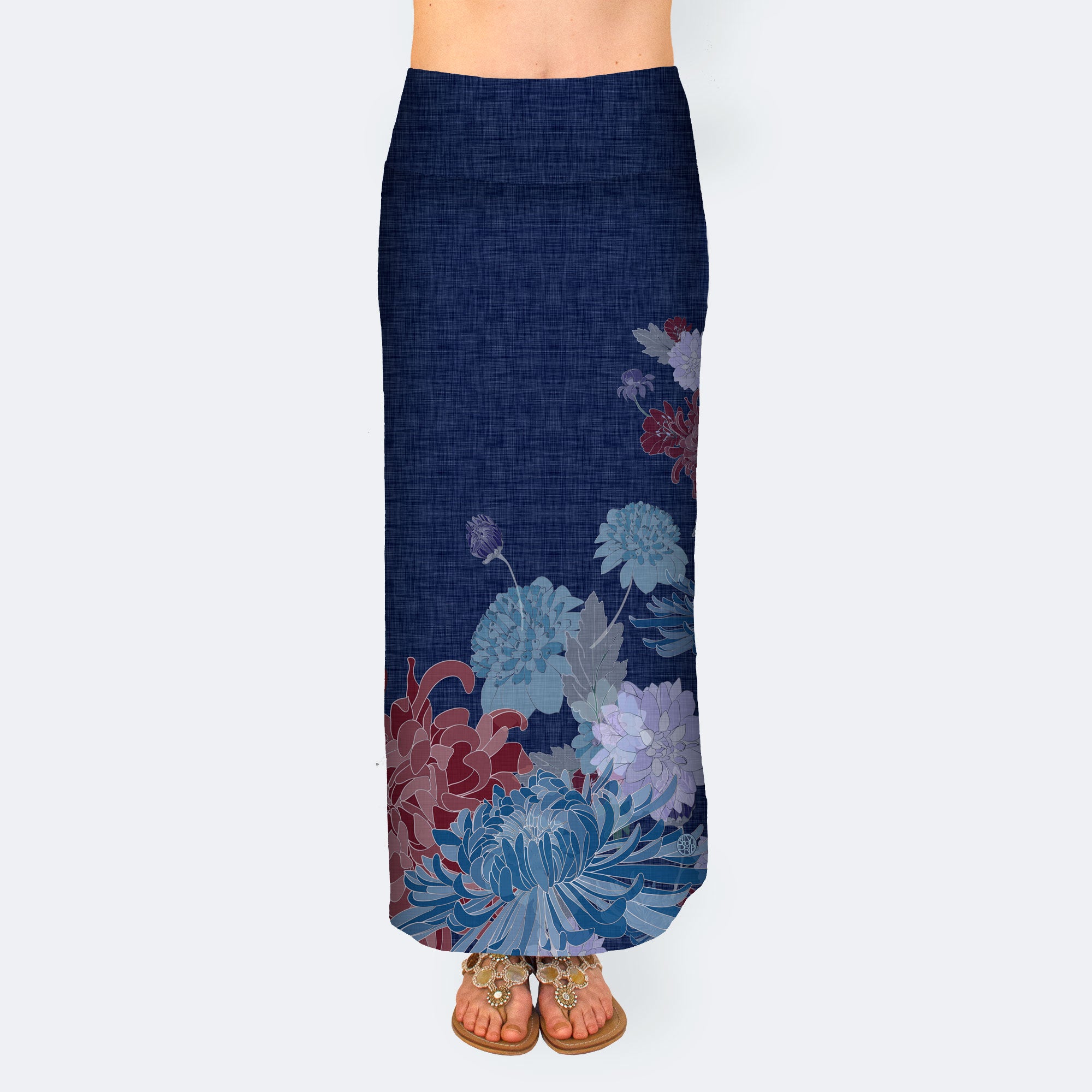 Kiku Bouquet Ankle Length Skirt ShoyuDrip